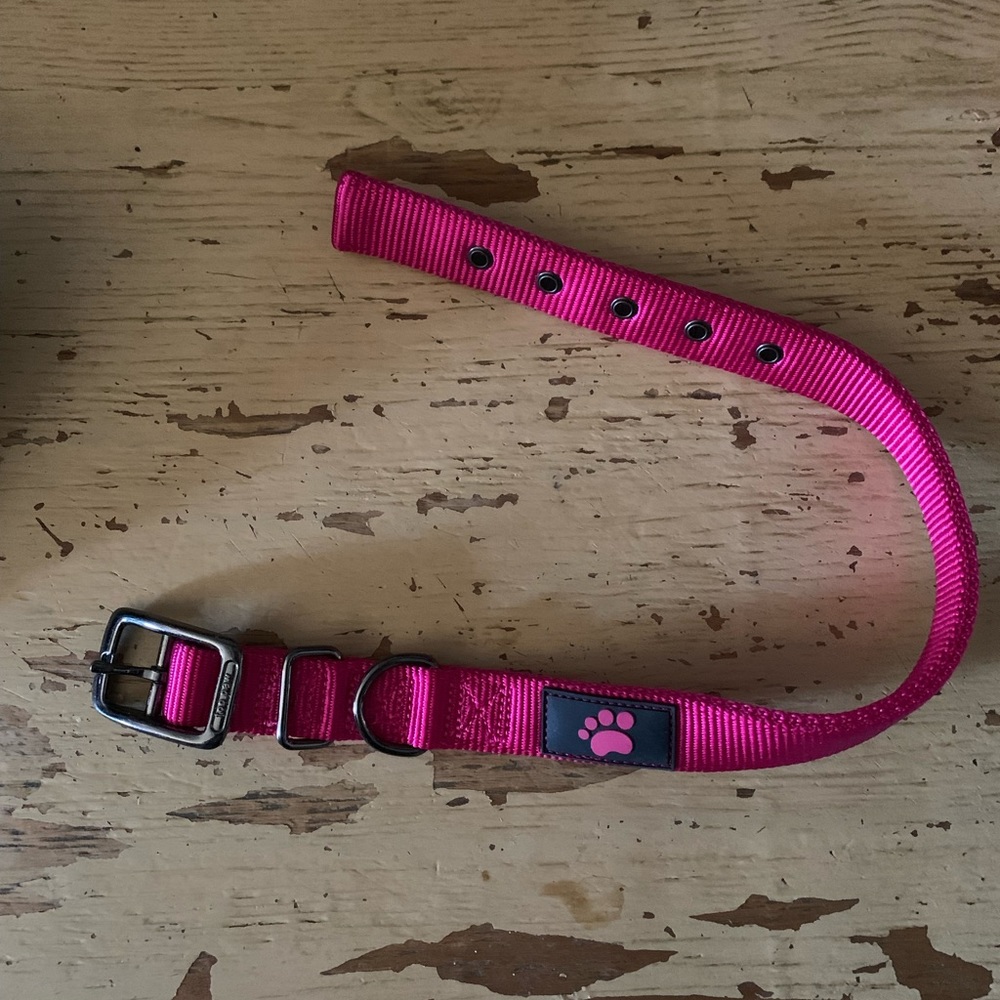 pink small/medium adjustable dog collar